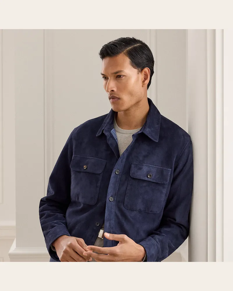 Ralph Lauren Hemdjacke Calloway aus Wildleder Blue
