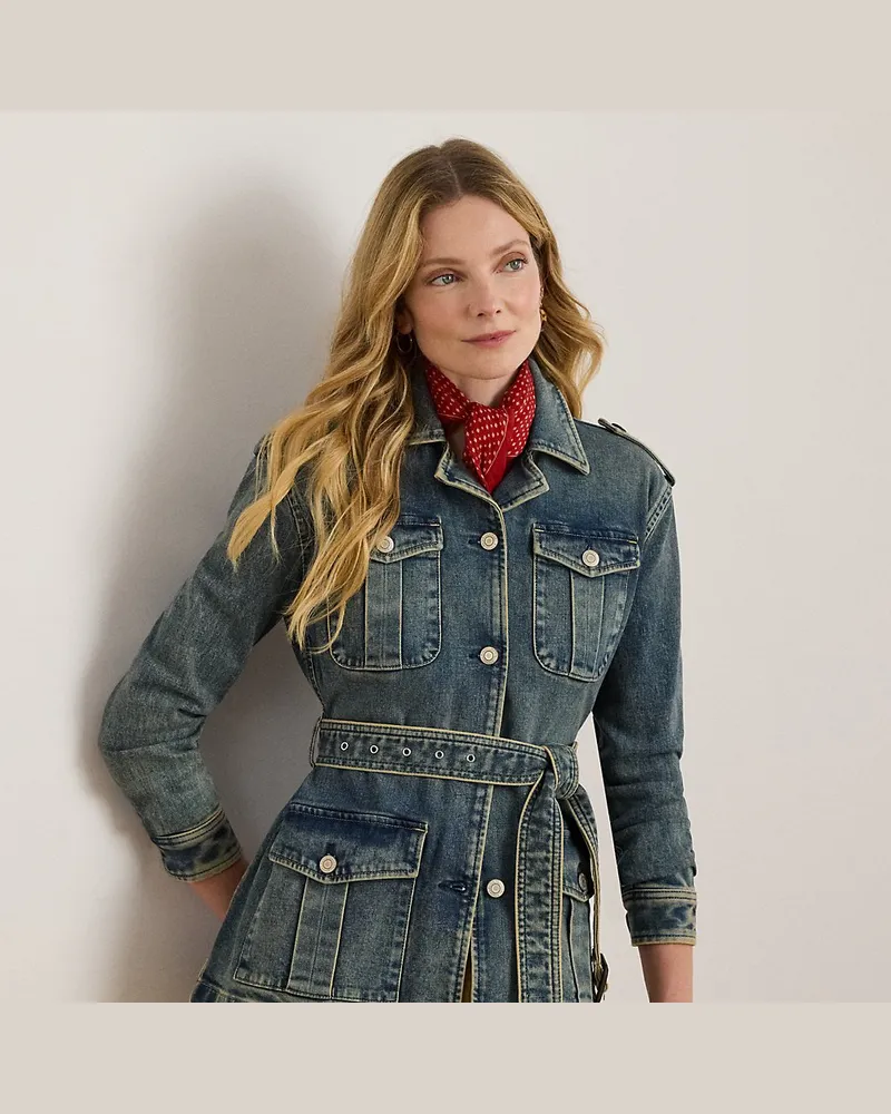Ralph Lauren Denim-Feldjacke mit Gürtel Blue