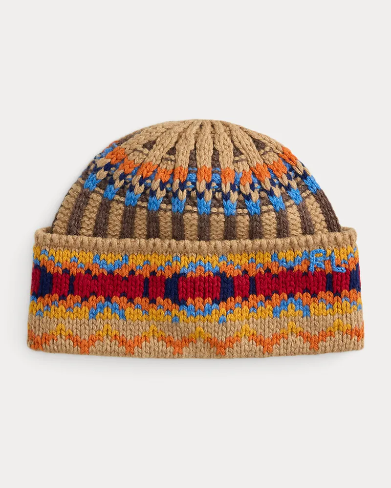 Ralph Lauren Mütze mit Fair-Isle-Muster Tan