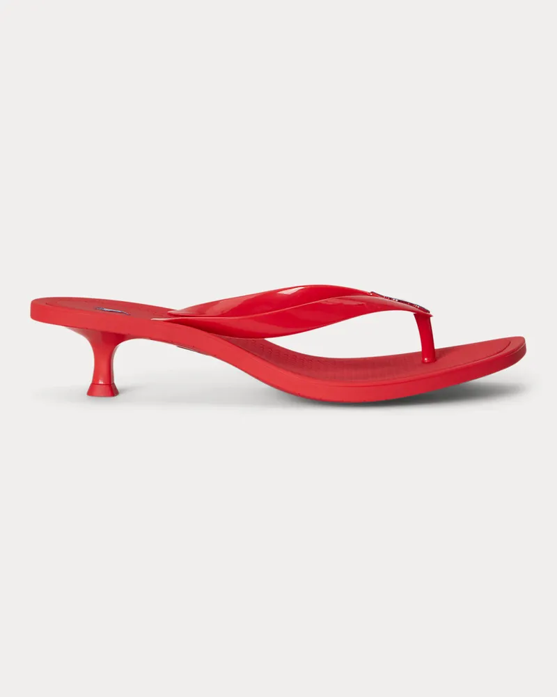 Ralph Lauren Sandale Polo Play mit Kitten-Heel Red