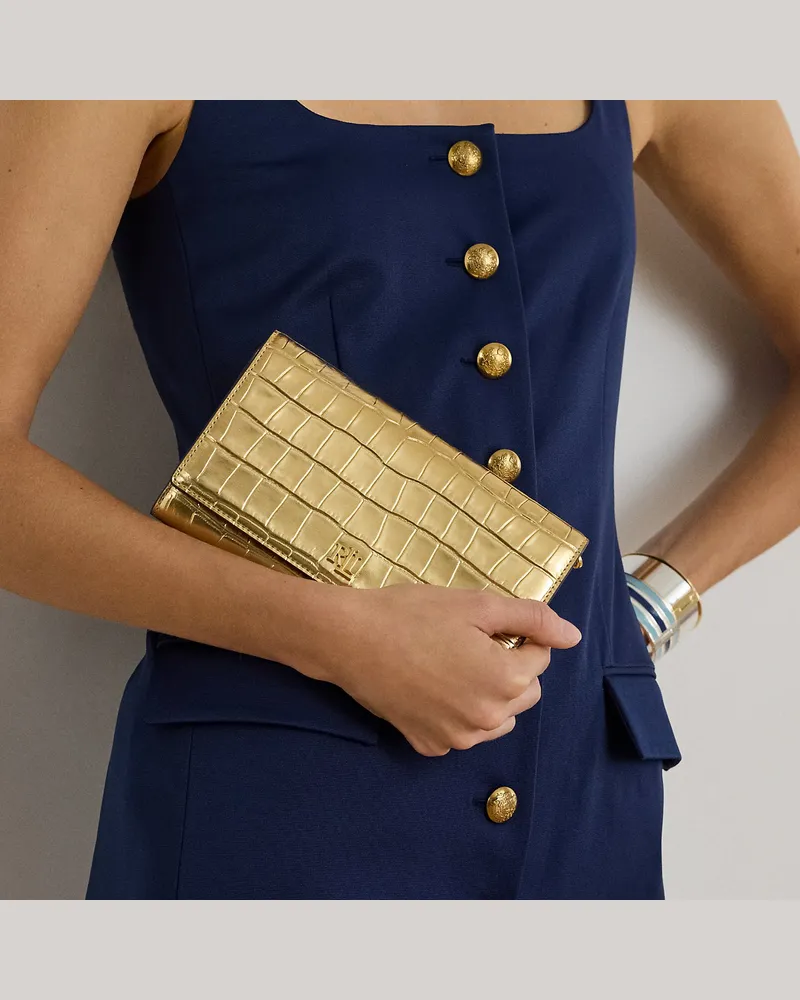 Ralph Lauren Metallic-Umhängetasche Adair II Gold