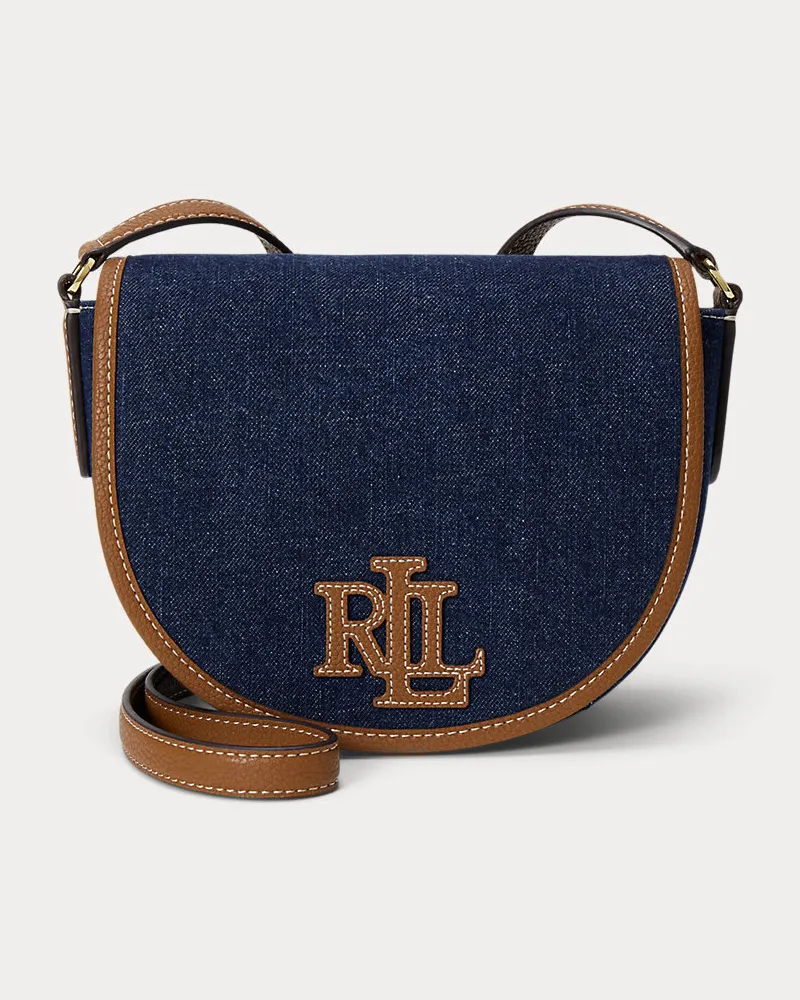 Ralph Lauren Mittelgroße Denim-Umhängetasche Witley Blue