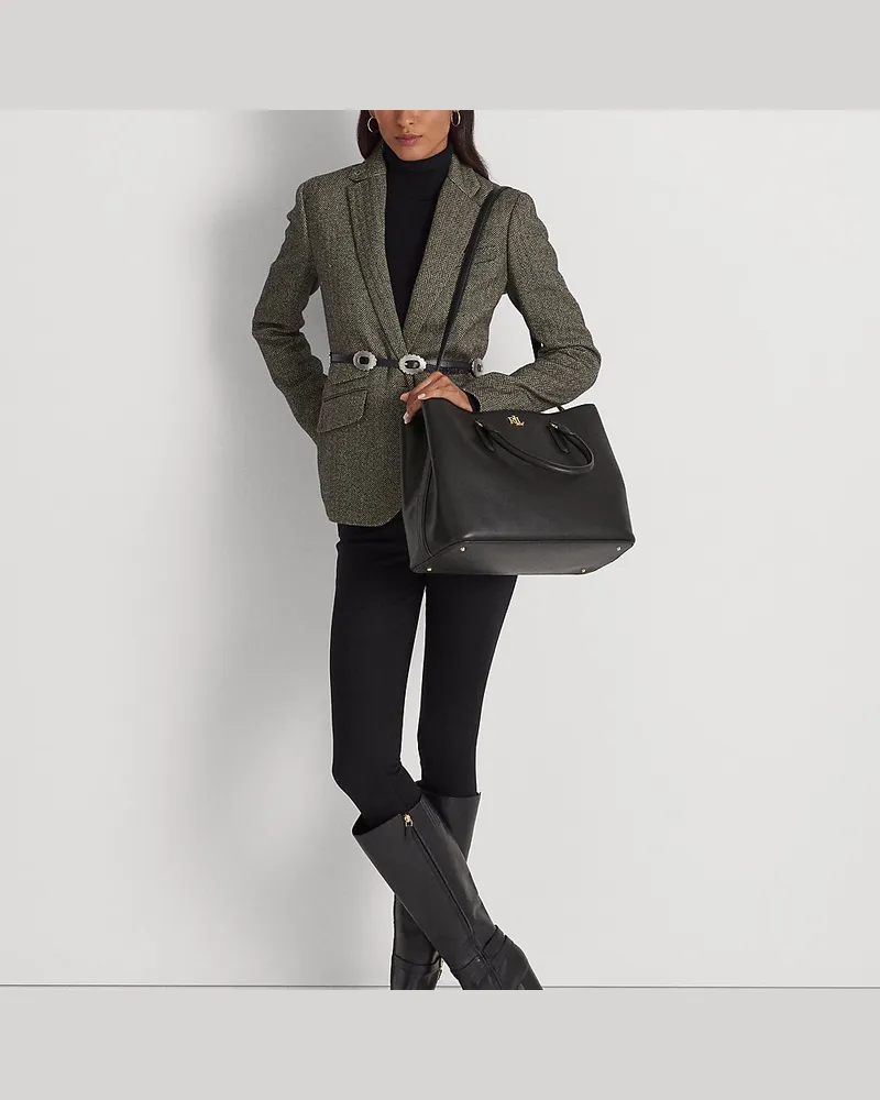 Ralph Lauren Große Lederumhängetasche Marcy Black