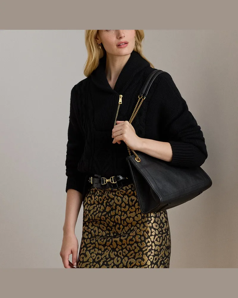 Ralph Lauren Tragetasche Bradley aus Narbenleder Black