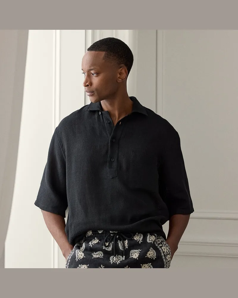 Ralph Lauren Relaxed-Fit Hemd mit Korbmuster Black