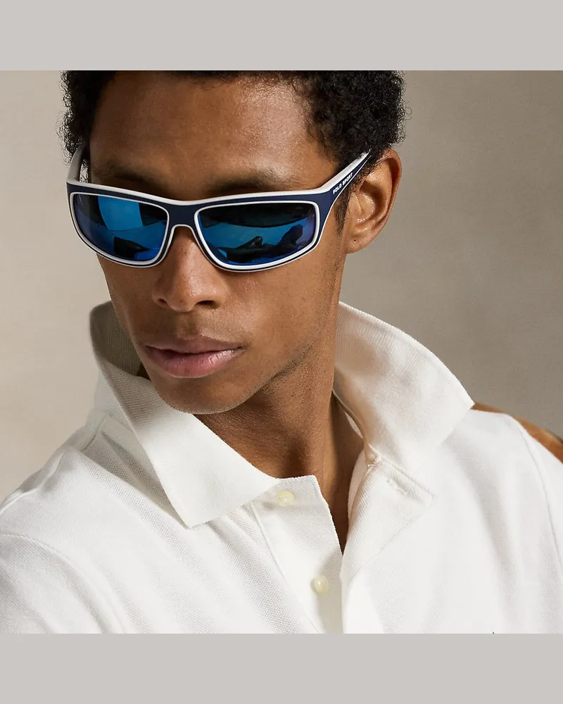 Ralph Lauren Verspiegelte Sonnenbrille Polo Sport Blue