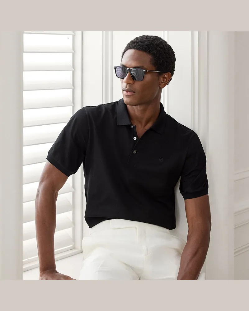 Ralph Lauren Custom-Slim-Fit Piqué-Poloshirt Black