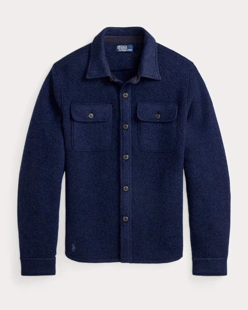 Ralph Lauren Hemdjacke aus gefilzter Wollmischung Blue