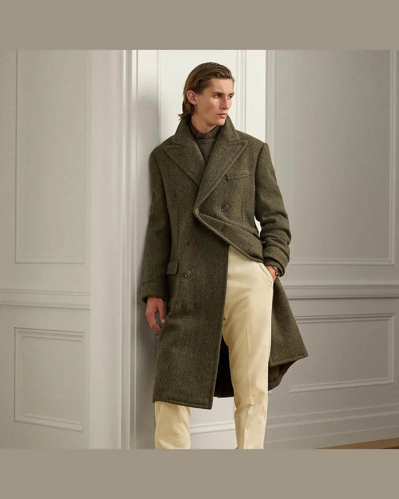 Ralph Lauren Handgeschneiderter Fischgrat-Mantel Green