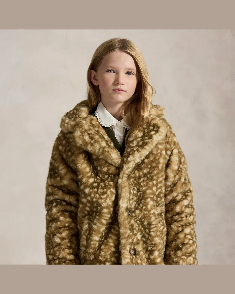 Ralph Lauren Teddy-Fleece-Jacke mit Rehkitz-Muster Multi