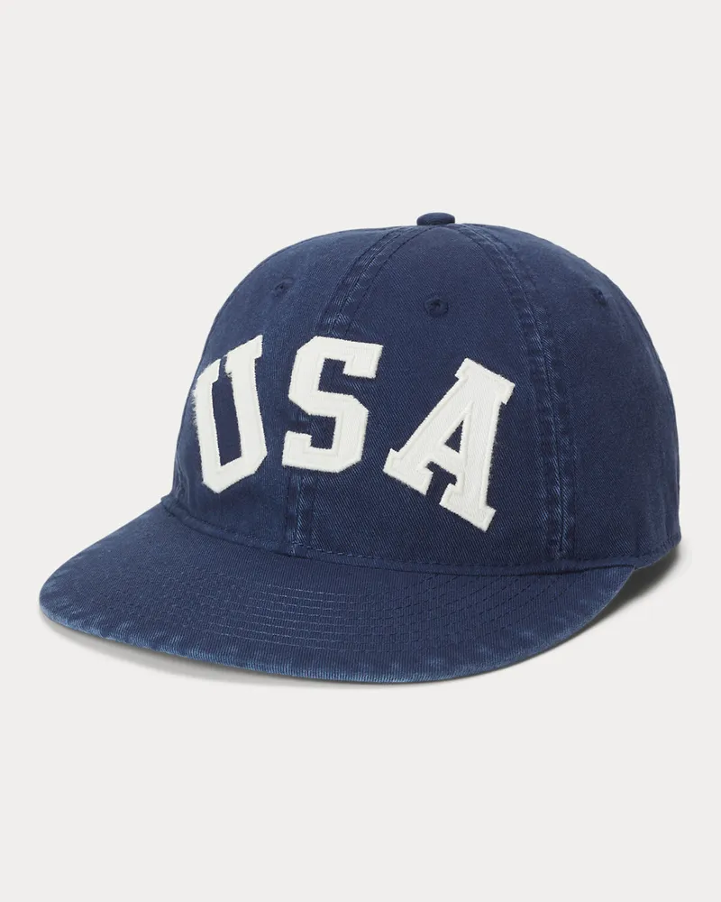 Ralph Lauren Baseballkappe mit „USA“-Applikation Blue