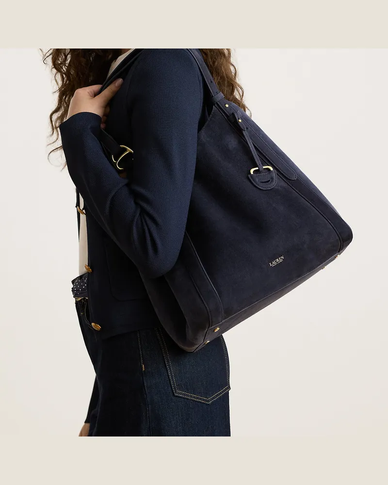 Ralph Lauren Große Schafwildleder-Tragetasche Tasha Blue