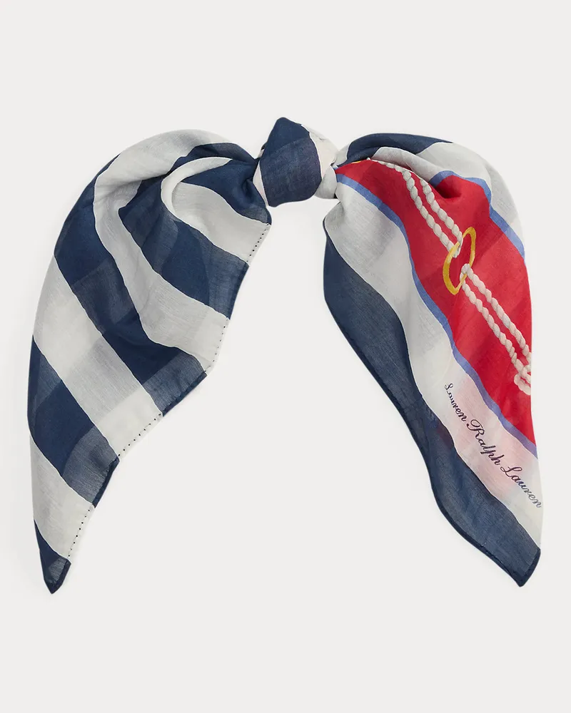 Ralph Lauren Baumwoll-Seiden-Tuch mit Muster Blue