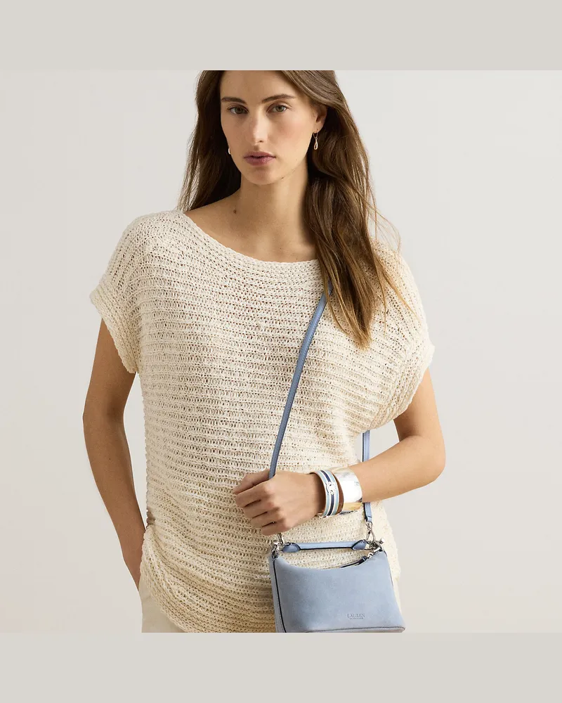 Ralph Lauren Mini-Schultertasche Blaike aus Wildleder Blue