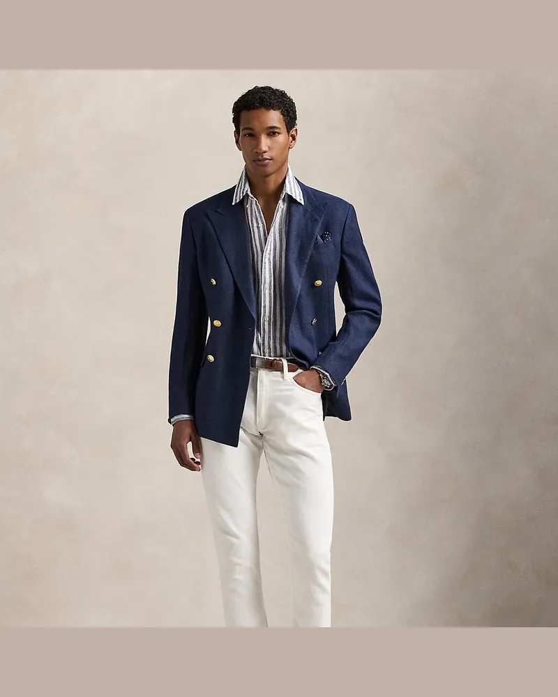 Ralph Lauren Gestreiftes Custom-Fit Leinenhemd Multi