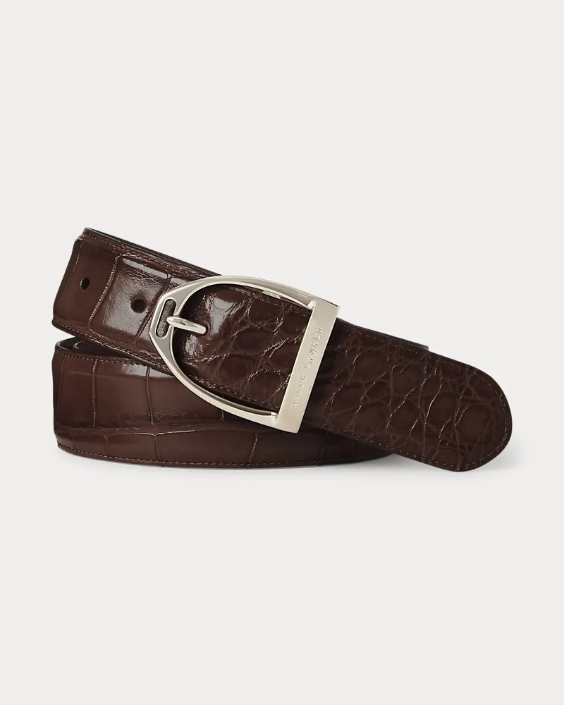 Ralph Lauren Gürtel aus Alligatorleder Brown