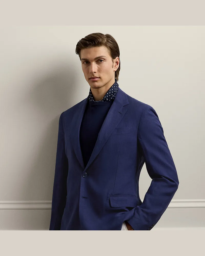 Ralph Lauren Handgeschneiderte Jacke Hadley mit Seide Blue