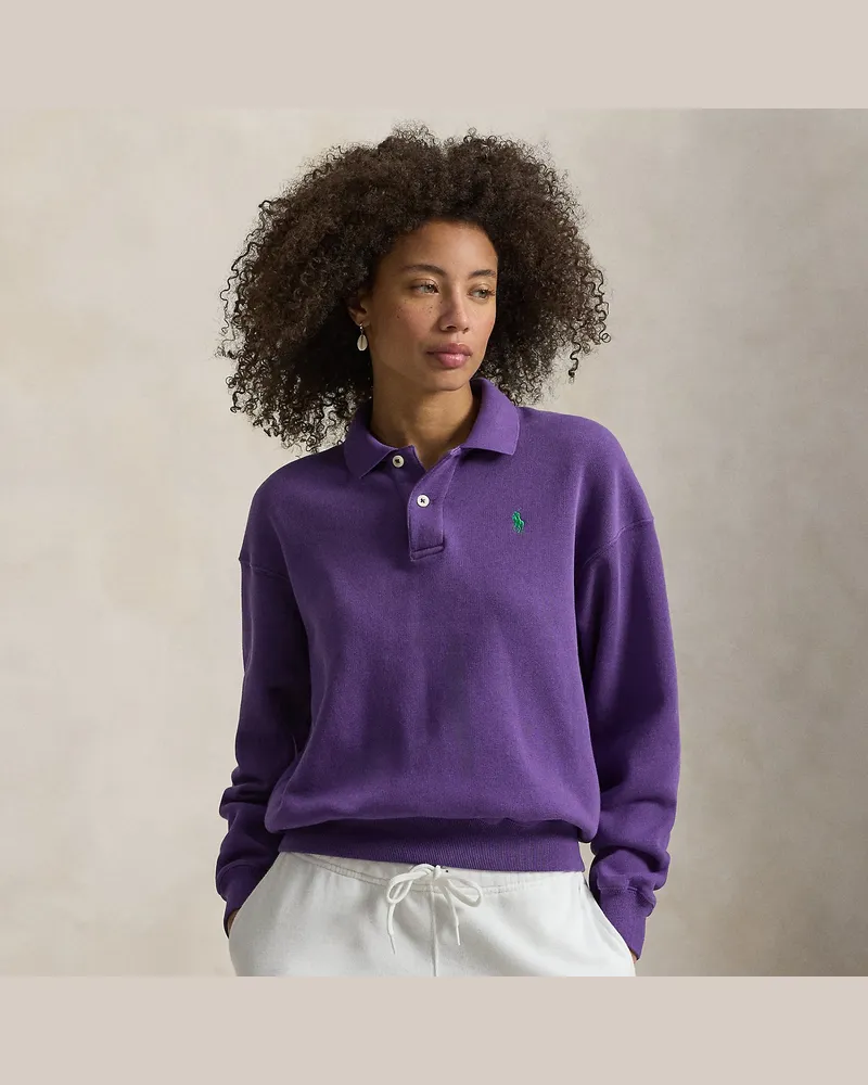 Ralph Lauren Fleecepullover mit Polokragen Purple