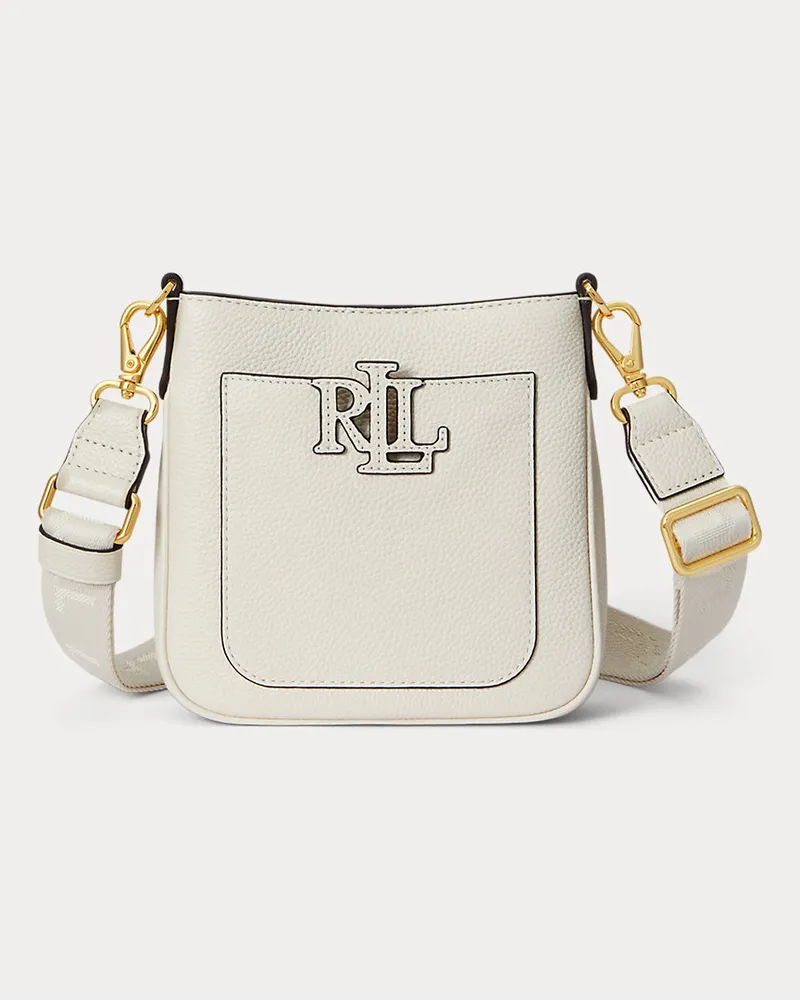 Ralph Lauren Kleine Narbenleder-Umhängetasche Cameryn White