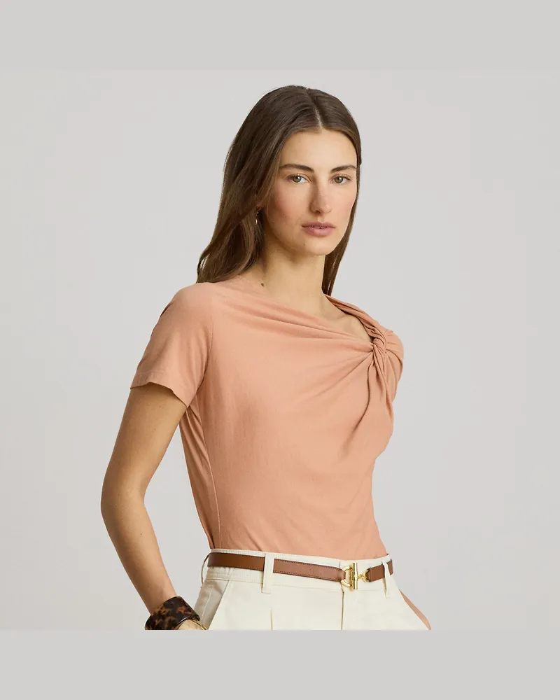 Ralph Lauren Baumwolljersey-T-Shirt mit Twist-Detail Pink