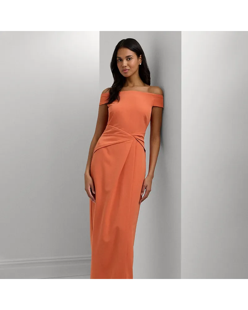 Ralph Lauren Schulterfreies Crêpe-Abendkleid Orange