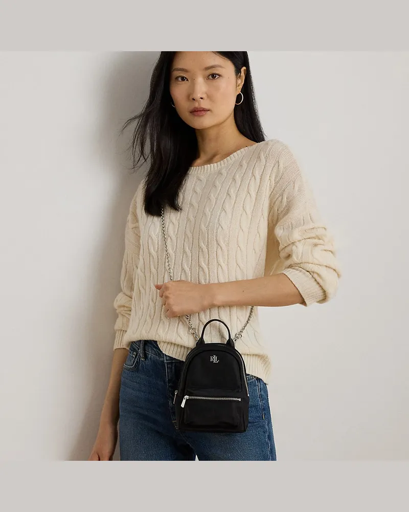 Ralph Lauren Mini-Umhängetasche Stevie aus Nylon Black