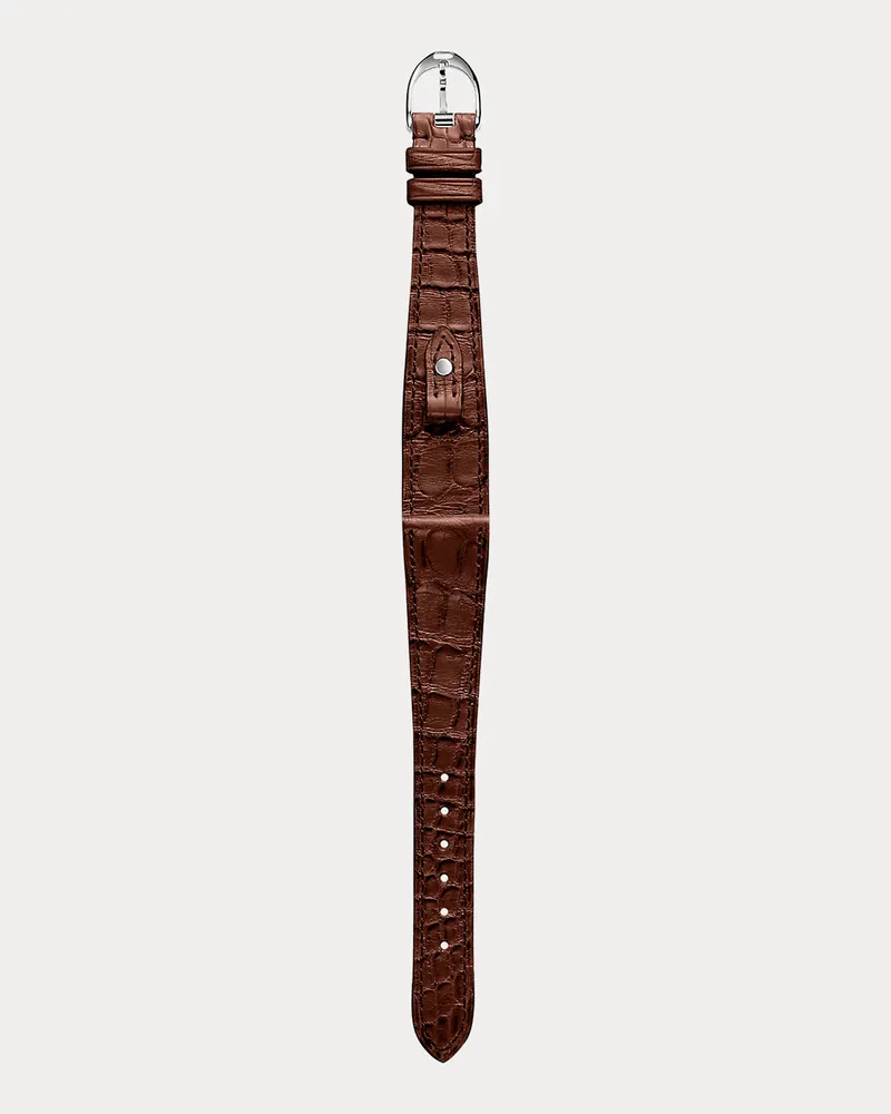 Ralph Lauren Petite-Stirrup-Armband, Alligatorleder Brown