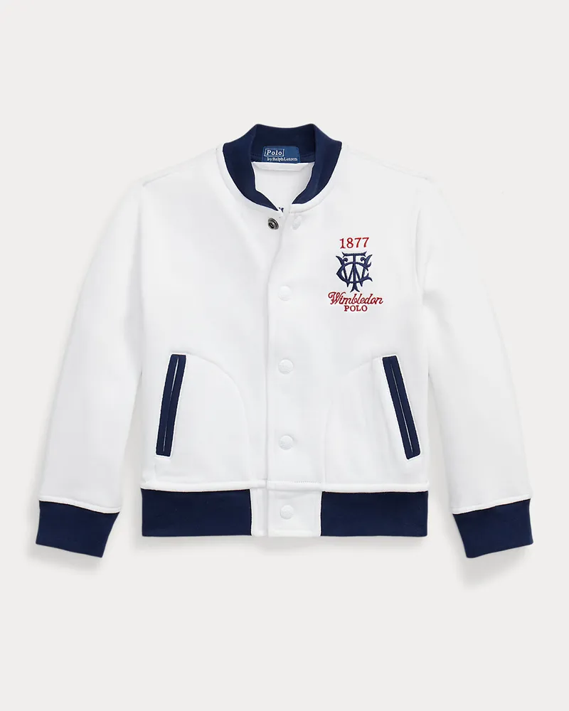 Ralph Lauren Baseballjacke Wimbledon aus Fleece White