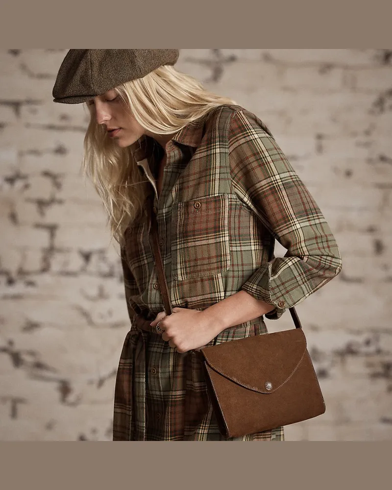 Ralph Lauren Umhängetasche aus Rauwildleder Brown