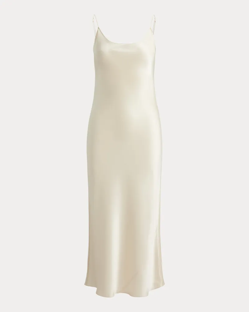 Ralph Lauren Trägerkleid aus Satin Tan