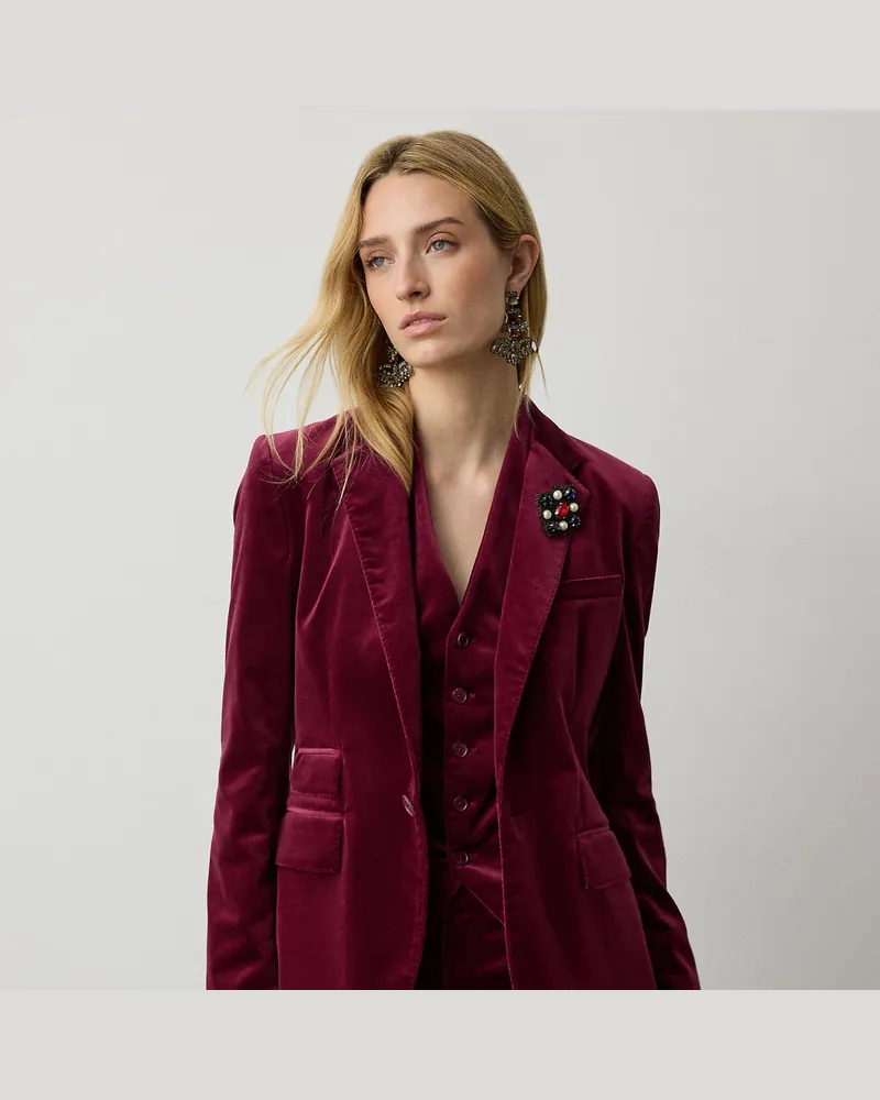 Ralph Lauren Jacke Parker aus Stretchsamt Red