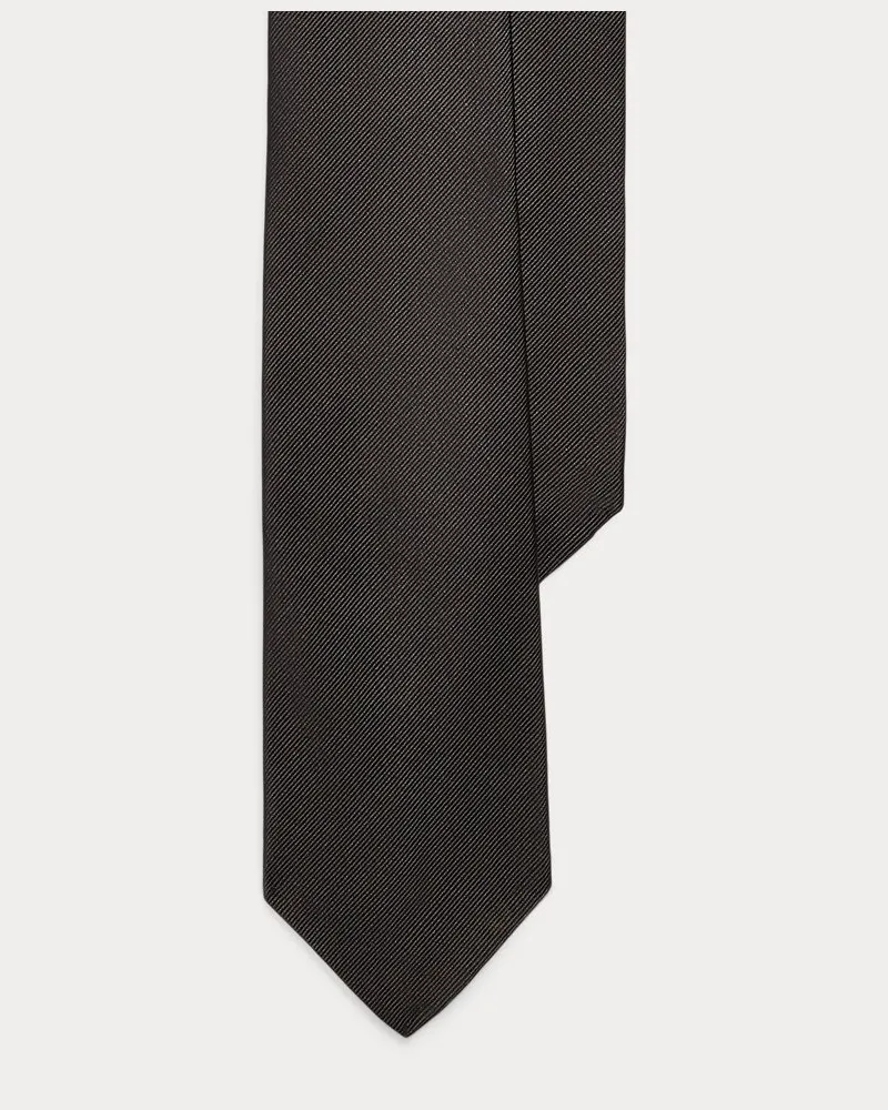 Ralph Lauren Schmale Krawatte aus Seidenrips Black