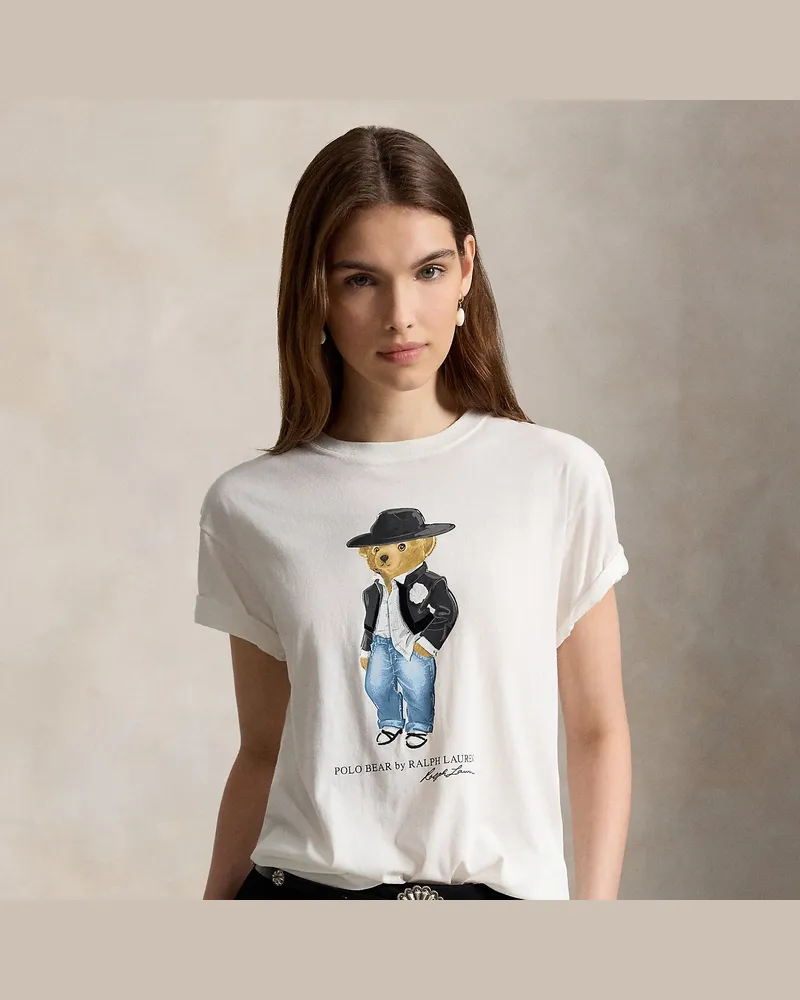 Ralph Lauren Jersey-T-Shirt mit Holiday Polo Bear White