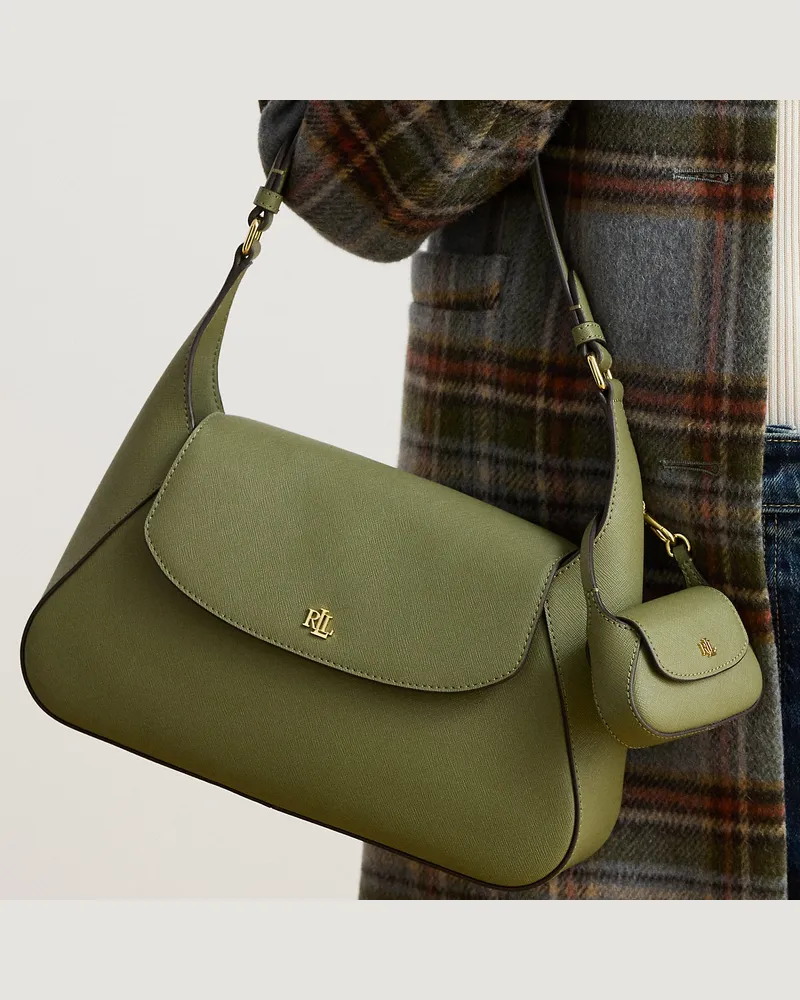 Ralph Lauren Anhänger Schylar aus Schraffurleder Green