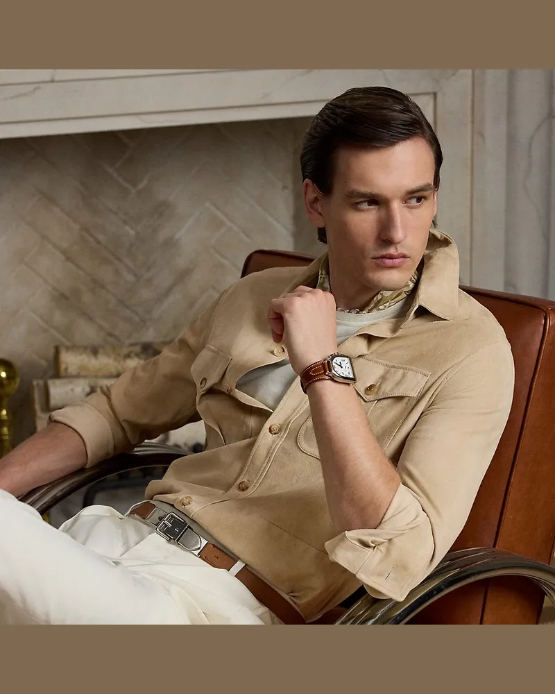 Ralph Lauren Hemdjacke aus Wildleder Tan