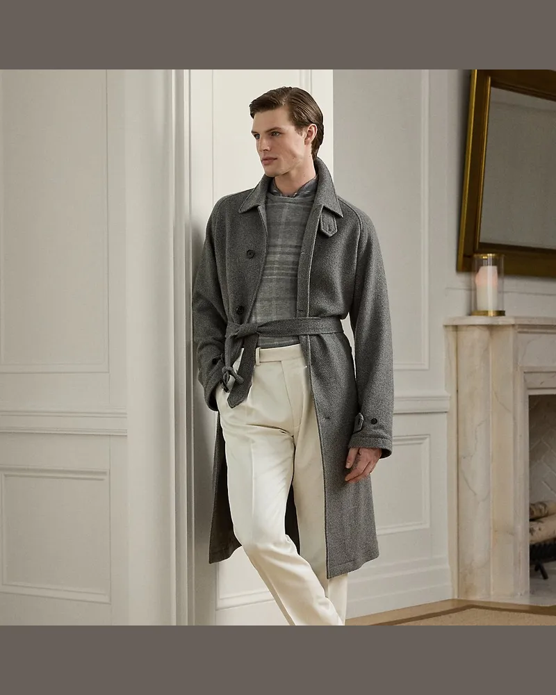 Ralph Lauren Handgeschneiderter Pfauenaugen-Balmacaan Grey