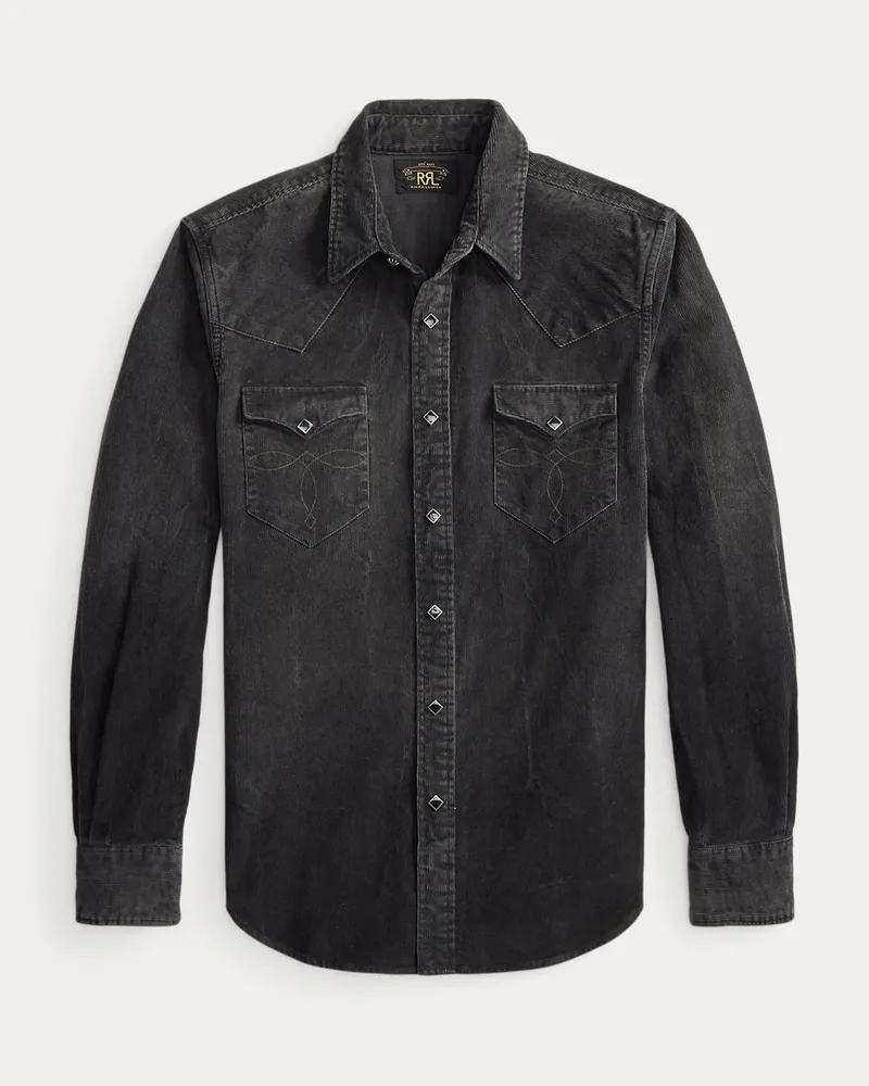 Ralph Lauren Slim-Fit Kordsamt-Westernhemd Black