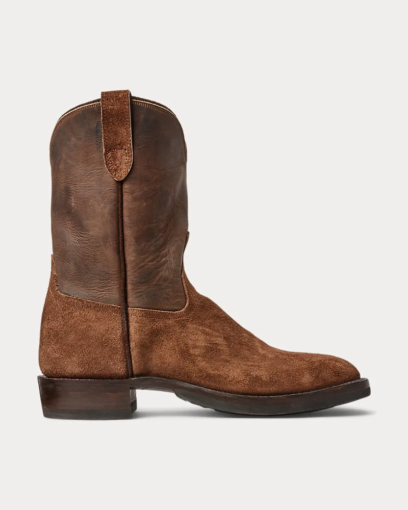 Ralph Lauren Stiefel aus Rauwildleder und Leder Brown