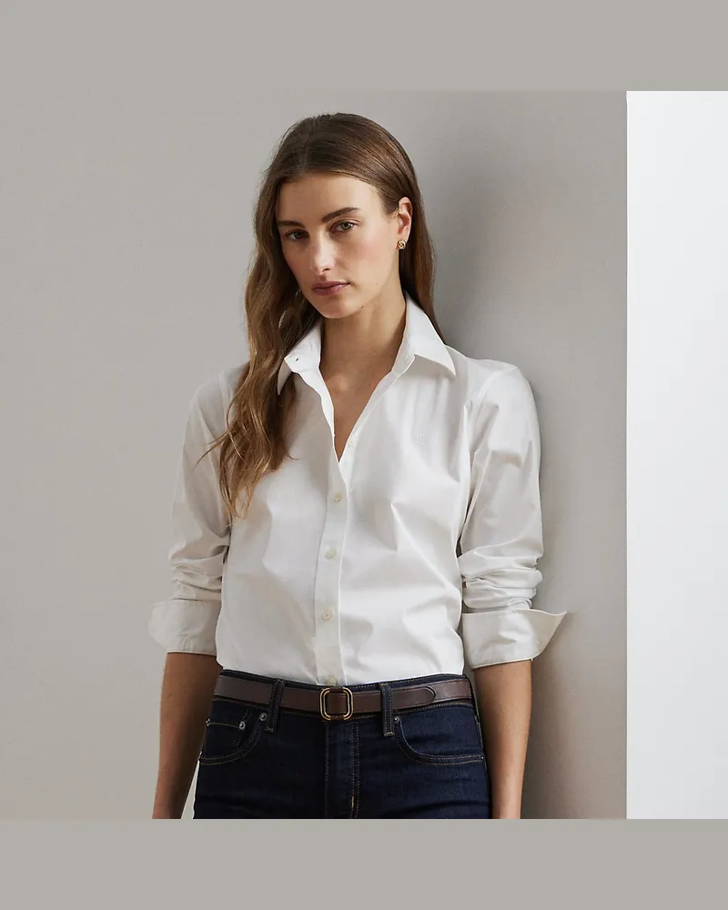 Ralph Lauren Pflegeleichtes Hemd aus Baumwollstretch White