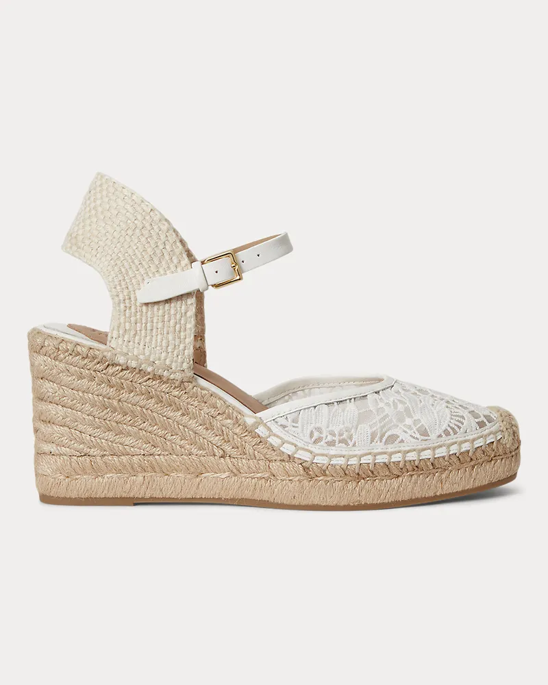 Ralph Lauren Espadrille Robby aus Häkelspitze White