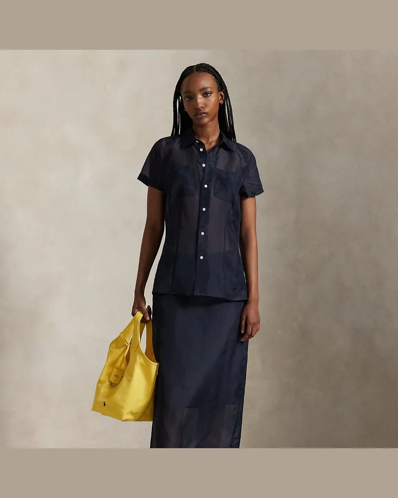 Ralph Lauren Seiden-Organza-Rock Blue