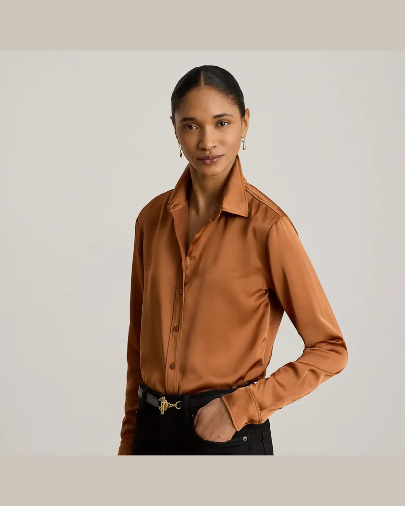 Ralph Lauren Classic-Fit Hemd aus Satin-Charmeuse Red