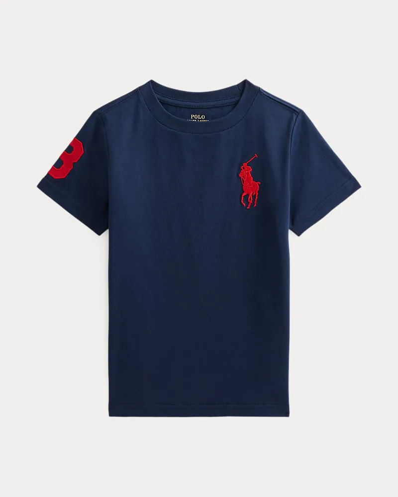 Ralph Lauren T-Shirt aus Baumwolljersey mit Big Pony Blue