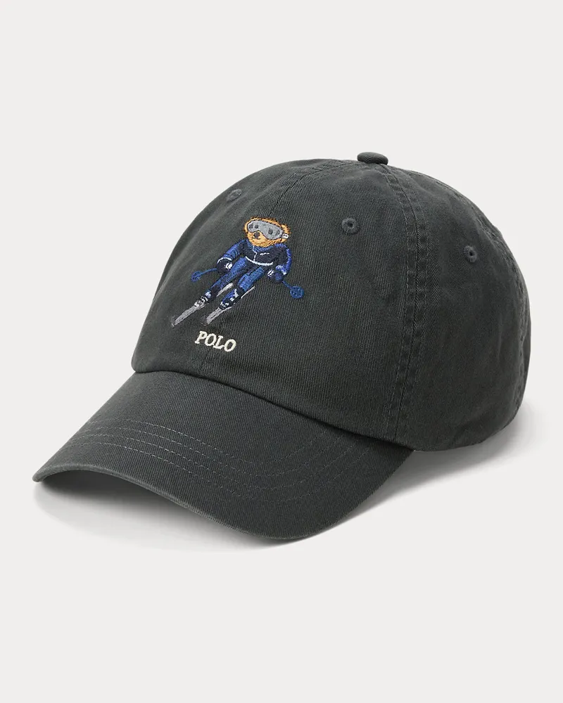 Ralph Lauren Twill-Baseballkappe mit Polo Bear Grey