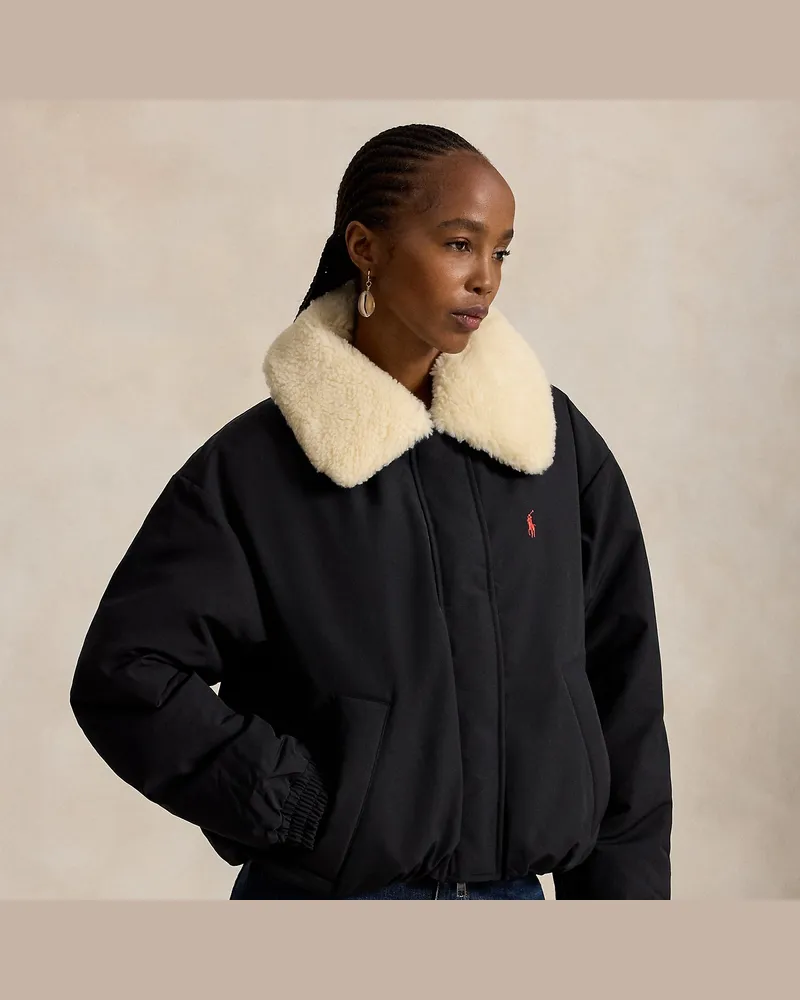 Ralph Lauren Daunen-Pufferjacke mit Kragen Black