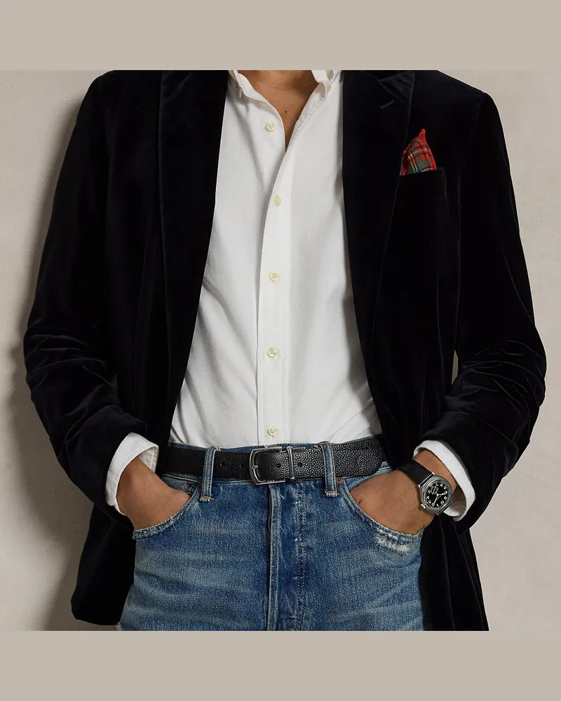 Ralph Lauren Wendegürtel aus Narbenleder Black