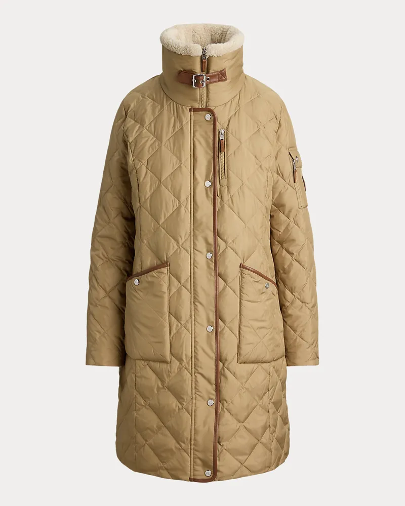Ralph Lauren Daunenmantel mit Rautensteppung Tan
