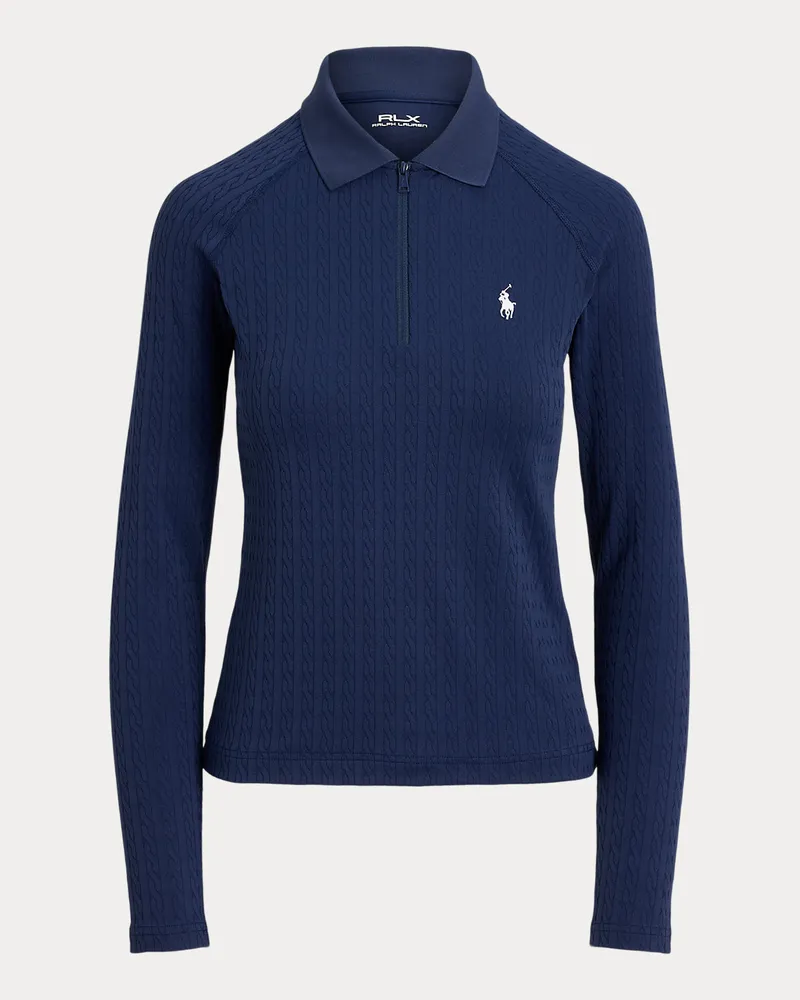Ralph Lauren Langärmliges Poloshirt mit Zopfmuster Blue