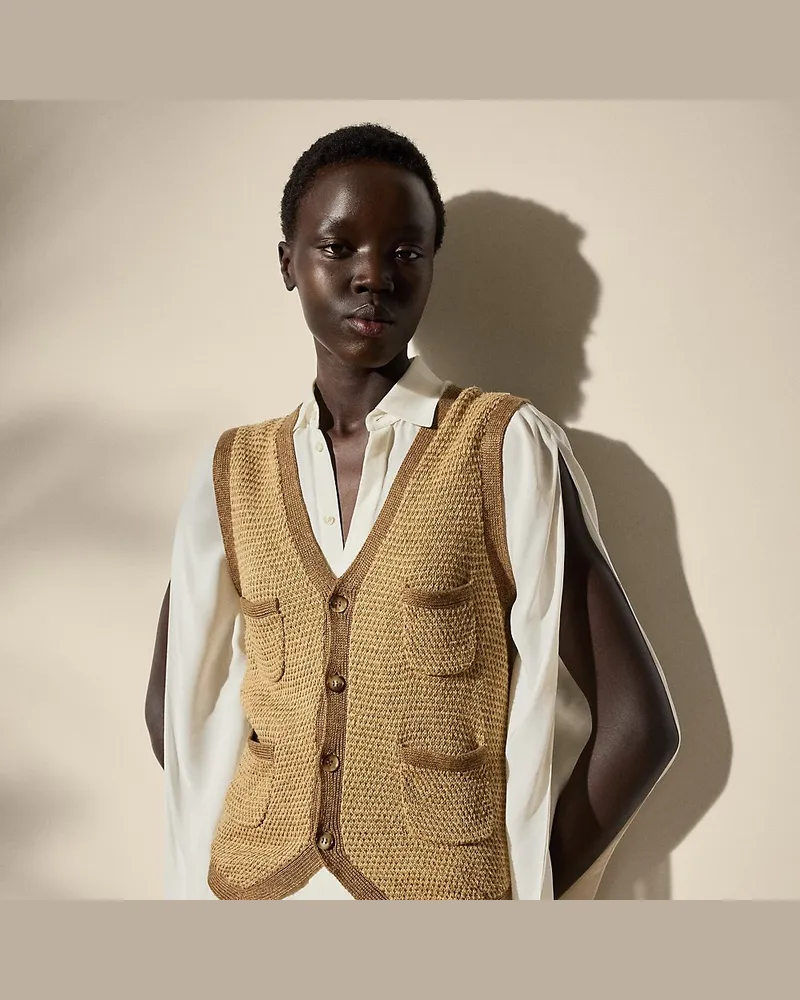 Ralph Lauren Pullunder aus Leinen-Seiden-Tweed Brown