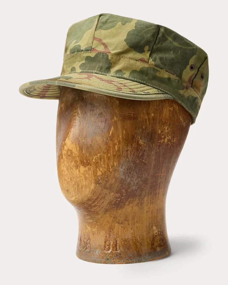 Ralph Lauren Camouflage-Kappe aus Popeline Green